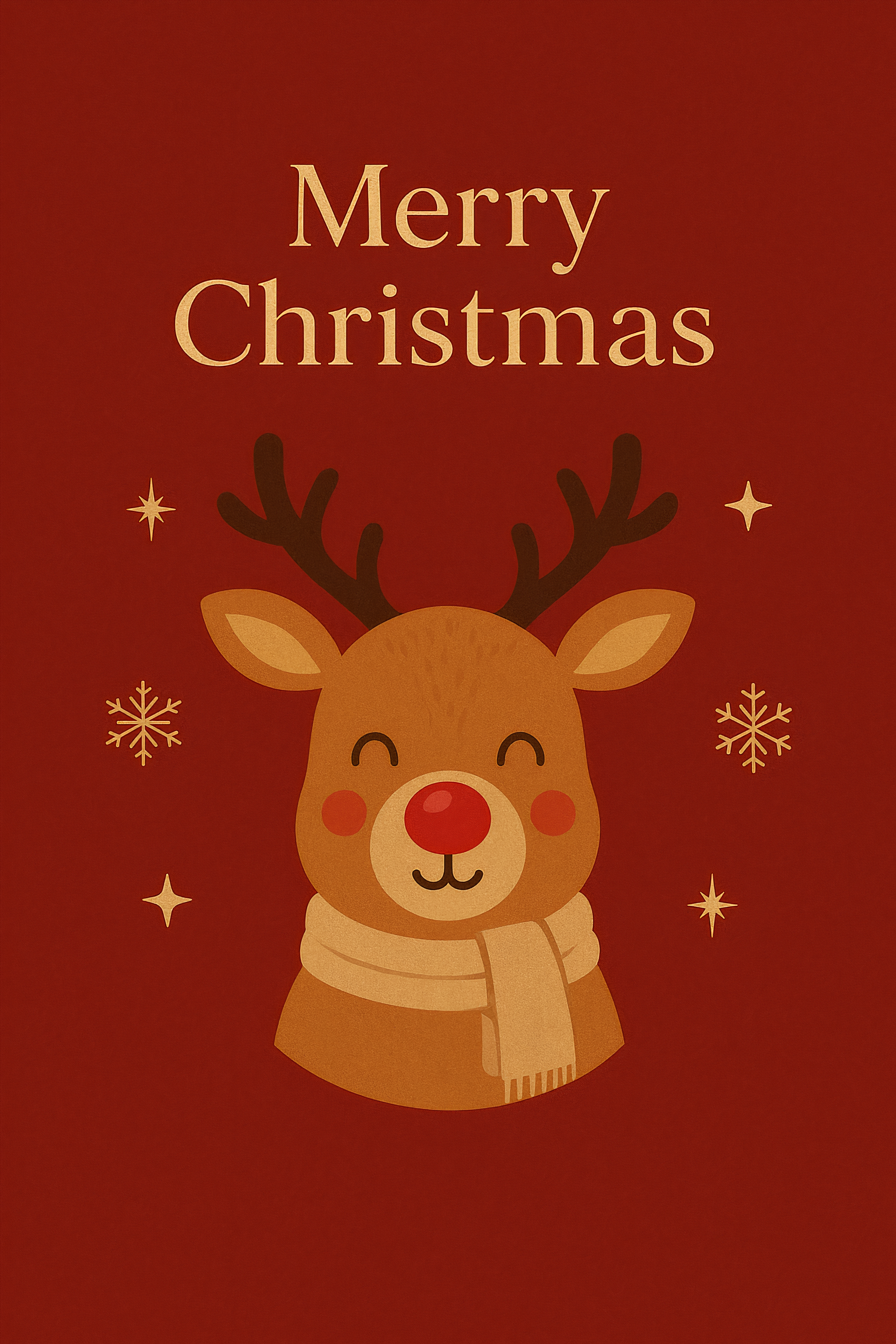 Minimal Luxury Rudolph Christmas Illustration