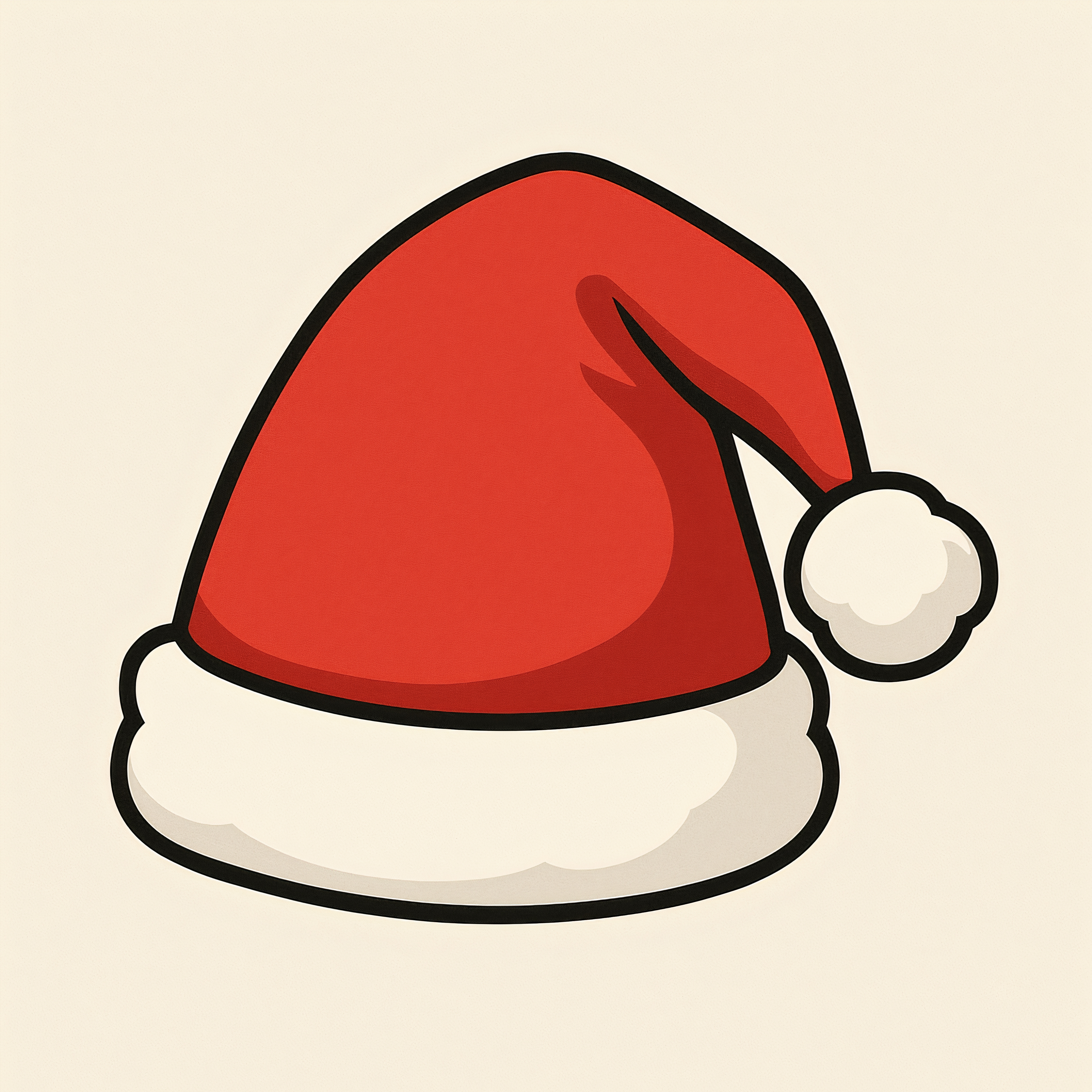 Minimal Santa Hat Christmas Illustration