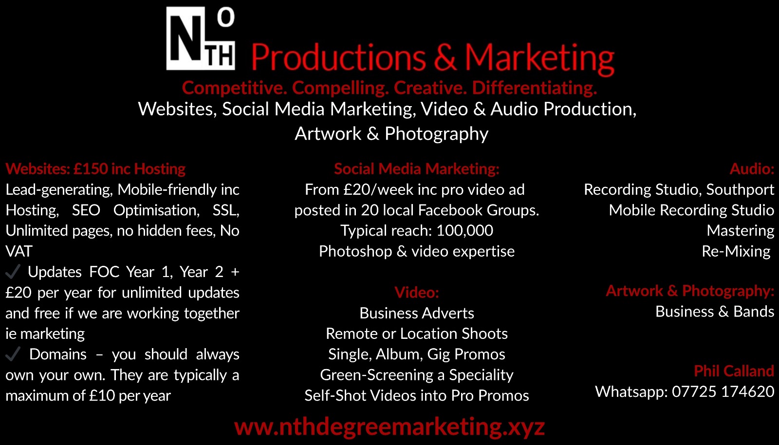 Websites including hosting for life!